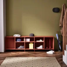 Shoe Rack in Terracota with Backpanels and Legs Shoe Rack in Terracota with Backpanels and Legs