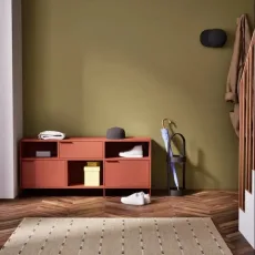 Shoe Rack in Terracota with Doors and Drawers Shoe Rack in Terracota with Doors and Drawers