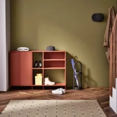 Shoe Rack in Terracota with Doors and Legs Shoe Rack in Terracota with Doors and Legs