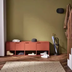 Shoe Rack in Terracota with Drawers