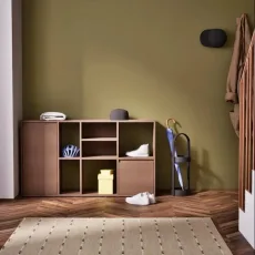 Shoe Rack in Walnut with Doors