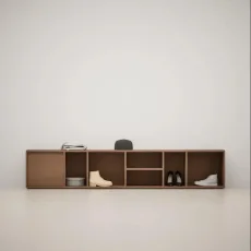 Shoe Rack in Walnut with Doors and Backpanels