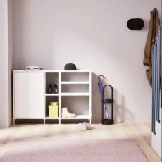 Shoe Rack in White with Doors and Legs Shoe Rack in White with Doors and Legs