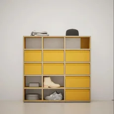 Shoe Rack in Yellow with Drawers Shoe Rack in Yellow with Drawers