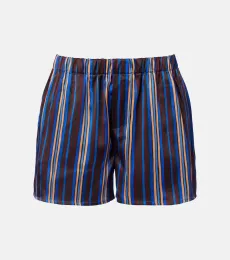 Short de pyjama Franca rayé en soie Short de pyjama Franca rayé en soie