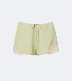 Short Elia en crêpe de chine à dentelle Short Elia en crêpe de chine à dentelle