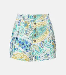 Short en coton à motif cachemire Short en coton à motif cachemire