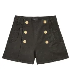 Short en coton mélangé à ornements Short en coton mélangé à ornements