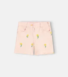 Short en denim à broderies Short en denim à broderies
