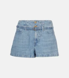 Short Kansas à taille haute en jean