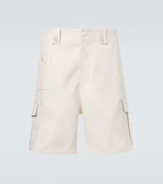 Shorts cargo de lona de algodón y lino Shorts cargo de lona de algodón y lino