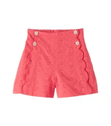 Shorts de algodón con bordado inglés
