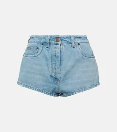 Shorts de denim de tiro alto Shorts de denim de tiro alto