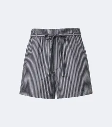 Shorts de popelín de algodón a rayas Shorts de popelín de algodón a rayas