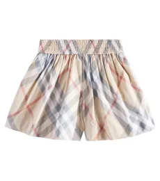 Shorts de popelín de algodón con Burberry Check Shorts de popelín de algodón con Burberry Check