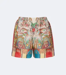Shorts de satén de seda con paisley Shorts de satén de seda con paisley