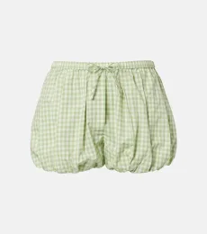 Shorts en mezcla de algodón a cuadros Vichy