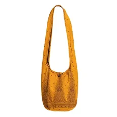 Shoulderbag 'V'-Design in safron yellow, L