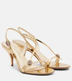 Sibilla 70 metallic leather sandals Sibilla 70 metallic leather sandals