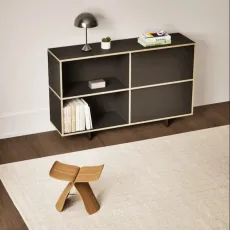 Sideboard in Black with Drawers and Backpanels Sideboard in Black with Drawers and Backpanels