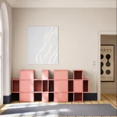 Sideboard in Reisinger Pink with Doors and Drawers Sideboard in Reisinger Pink with Doors and Drawers