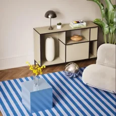 Sideboard in Sand and Blue with Doors and Legs Sideboard in Sand and Blue with Doors and Legs