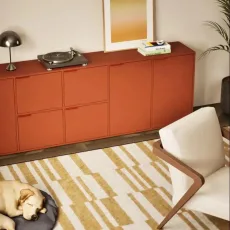 Sideboard in Terracota with Doors and Drawers Sideboard in Terracota with Doors and Drawers