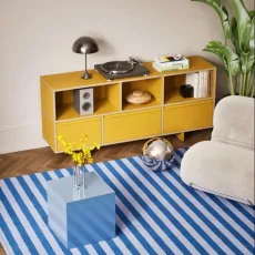 Sideboard in Yellow with Drawers and Backpanels Sideboard in Yellow with Drawers and Backpanels