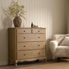 Sienna Beau 5 Drawer Chest, Weathered Oak Sienna Beau 5 Drawer Chest, Weathered Oak