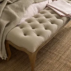 Sienna Beau Linen Bench, Weathered Oak Natural