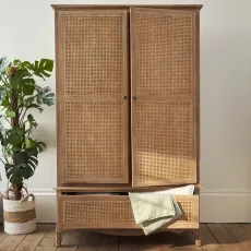 Sienna Rattan Wardrobe - Weathered Oak / Rattan Sienna Rattan Wardrobe - Weathered Oak / Rattan