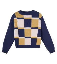 Silas patchwork cotton and wool sweater Silas patchwork cotton and wool sweater