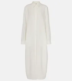 Silk-blend shirt dress Silk-blend shirt dress