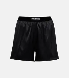 Silk-blend shorts