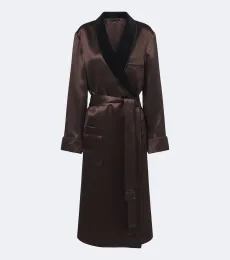 Silk satin wrap coat