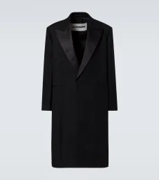 Silk-trimmed wool coat Silk-trimmed wool coat