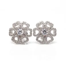 Silver Blooming Flower Earrings