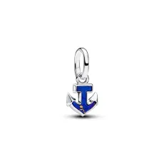 Silver Blue Anchor Mini Dangle Charm