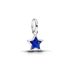 Silver Blue Star Mini Dangle Charm Silver Blue Star Mini Dangle Charm