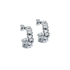 Silver Clarence Crystal Cluster Hoops - Silver Silver Clarence Crystal Cluster Hoops - Silver