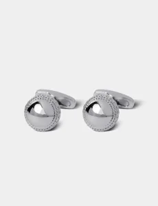 Silver Cricket Ball Cufflinks Rhodium Men's Silver Cricket Ball Cufflinks Rhodium Men's