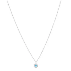 Silver December Birthstone Halo Necklace - Silver Silver December Birthstone Halo Necklace - Silver