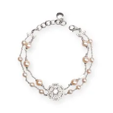 Silver Floral Pearl Bracelet Silver Floral Pearl Bracelet
