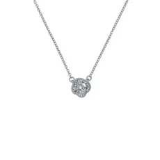Silver Florita Crystal Flower Necklace - Silver Silver Florita Crystal Flower Necklace - Silver