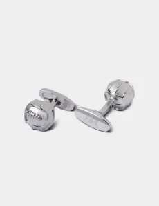 Silver Football Cufflinks Rhodium Men's Silver Football Cufflinks Rhodium Men's