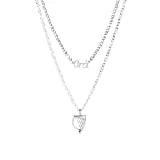 Silver Grá Harp Necklace Set - Silver