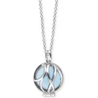 Silver Healing Blue Agate Medium Pendant Necklace - Silver Silver Healing Blue Agate Medium Pendant Necklace - Silver