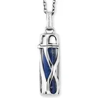 Silver Healing Lapis Small Pendant Necklace - Silver Silver Healing Lapis Small Pendant Necklace - Silver