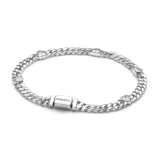 Silver Heart Cuban Chain Bracelet - 18cm Silver Heart Cuban Chain Bracelet - 18cm
