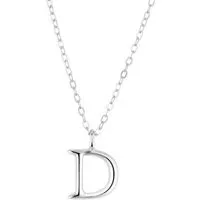 Silver Initial Letter Necklace - D Silver Initial Letter Necklace - D